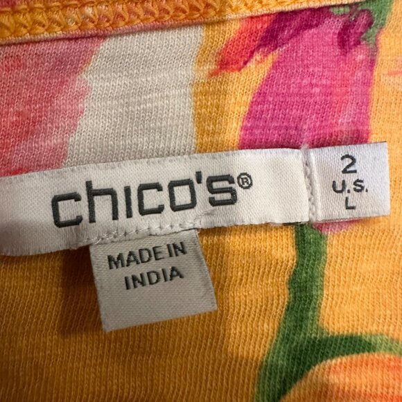 CHICO'S CHICOS WOMENS BRIGHT COLORFUL SHIRT SIZE 2 US LARGE - Picture 7 of 8
